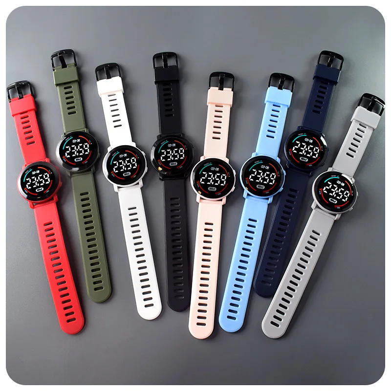 New Fashion Unisex Waterproof Silicone Electronic Digital LED Watch Simple Leisure Student Girls Kids Children Sports Watch