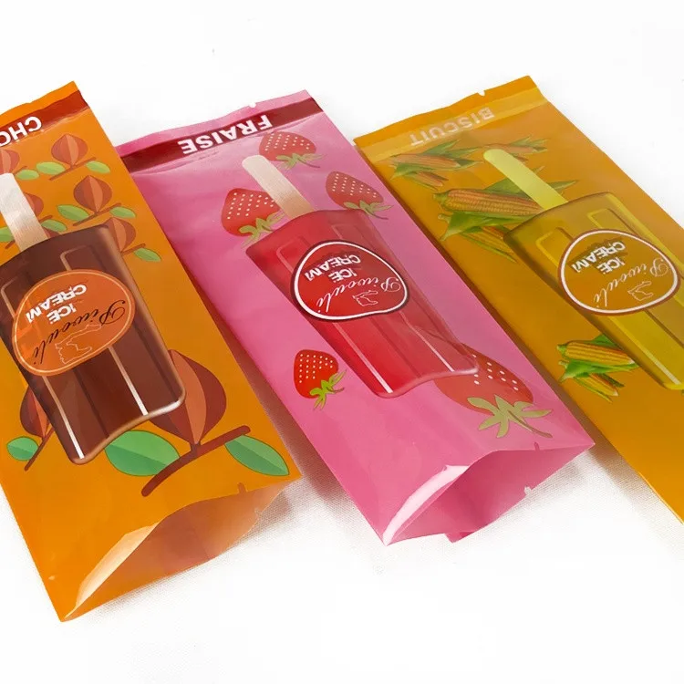 Custom Tear easily Heat Seal Plastic Ice   popsicle packaging bag