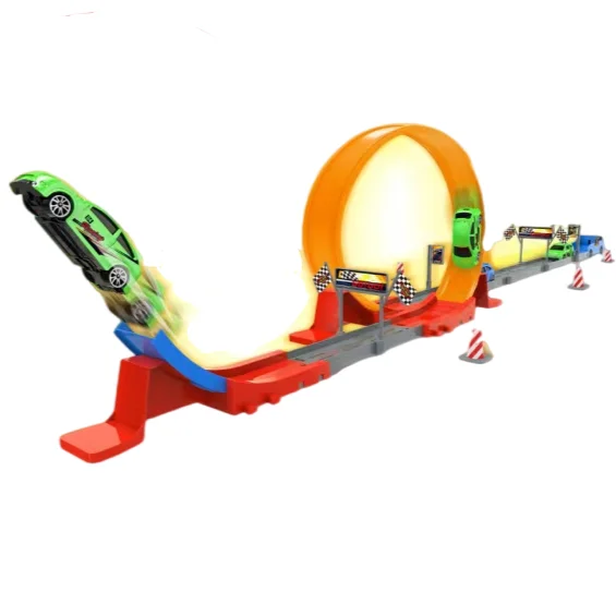 Hotwheel Speed Double Car Wheels Model Racing Track Diy Assembled Rail Kits Catapult Rail Car Racing Boy Toys for Children Gift