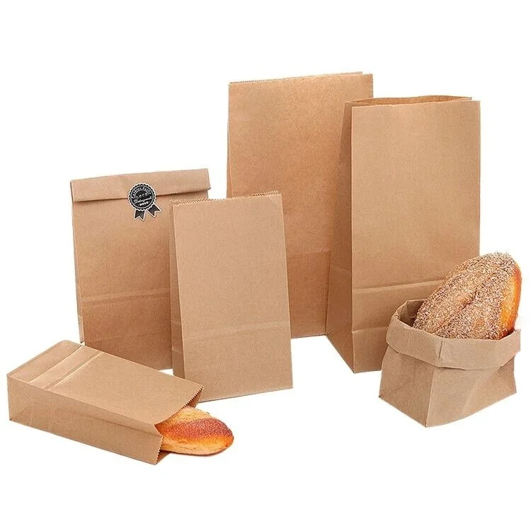 Wholesale Custom Logo Printing Small Greaseproof Glassine Wax Food Grade Snack Bread Packaging Kraft Paper Bag