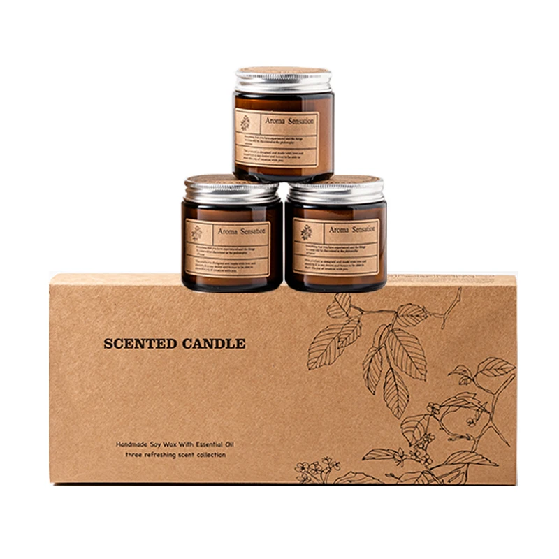 Factory Sale New Products Scented Candles In Glass Jar 3 Wick Custom Candles Scented Candle Set With Logo