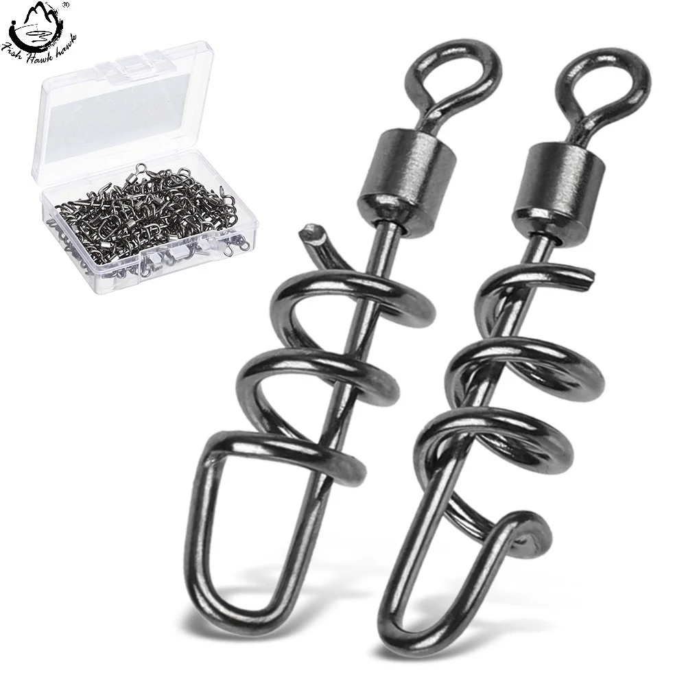 Fishing Connector Rolling Swivels Spring Lock Pin 2#-10# For Fishhook Lure Tackle Carp Fishing Accessories