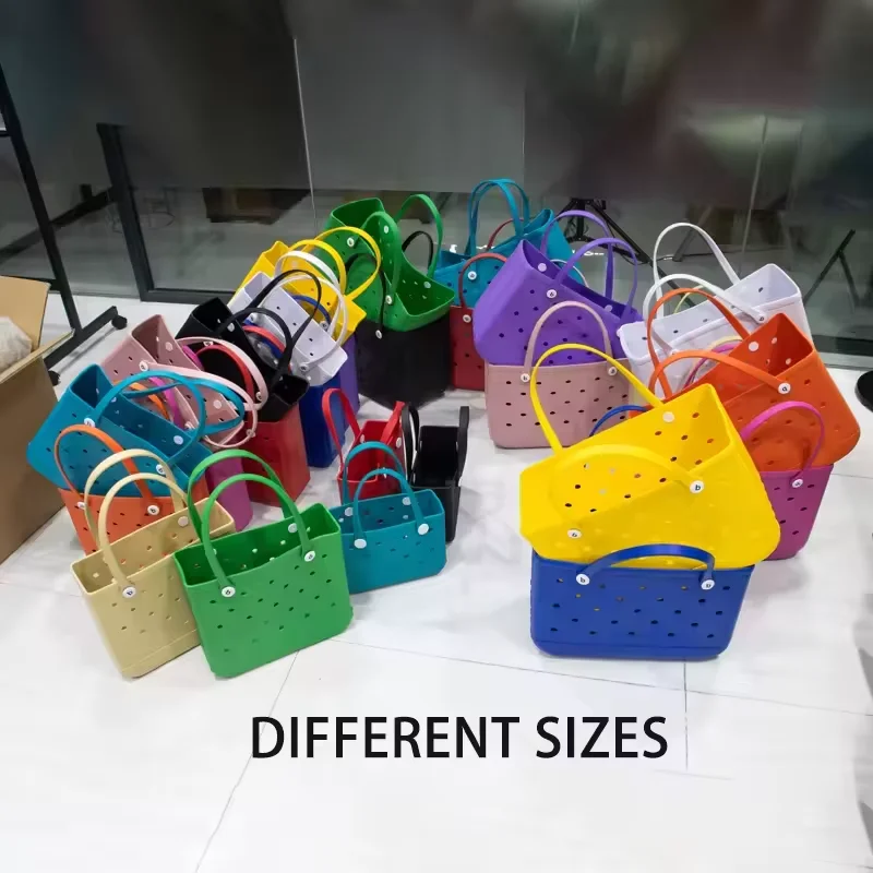 Hotsale Waterproof Woman Eva Rubber Tote Large Shopping Basket Bags Beach Silicone Bogg Bag Purse Eco Jelly Candy Lady Handbags
