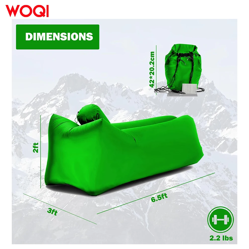WOQI надувной диван кресло для отдыха Пляжная кровать Кресло кемпинга с подушкой подходит и пеших прогулок на пляже