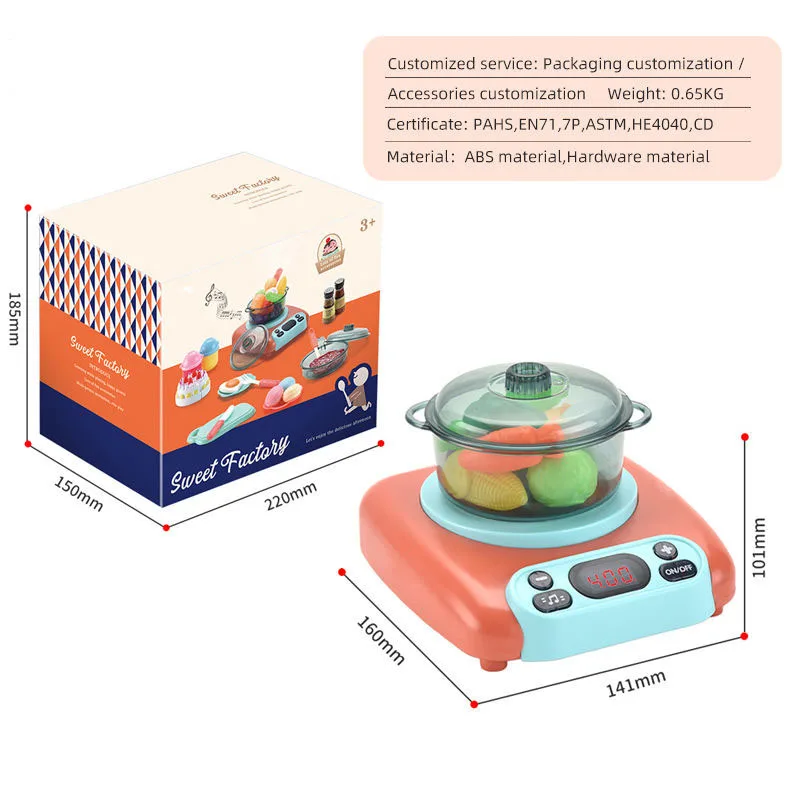 Leemook  mini cookware kids children happy spray kitchen play  house cooking fruit food toys kitchen set for kid cooking small