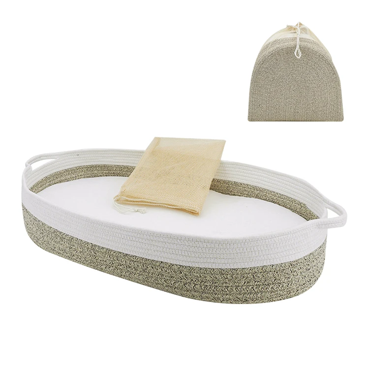 Складная корзина для новорожденных из органического хлопка смены младенцев с мягкой и удобной пеленальной подушкой