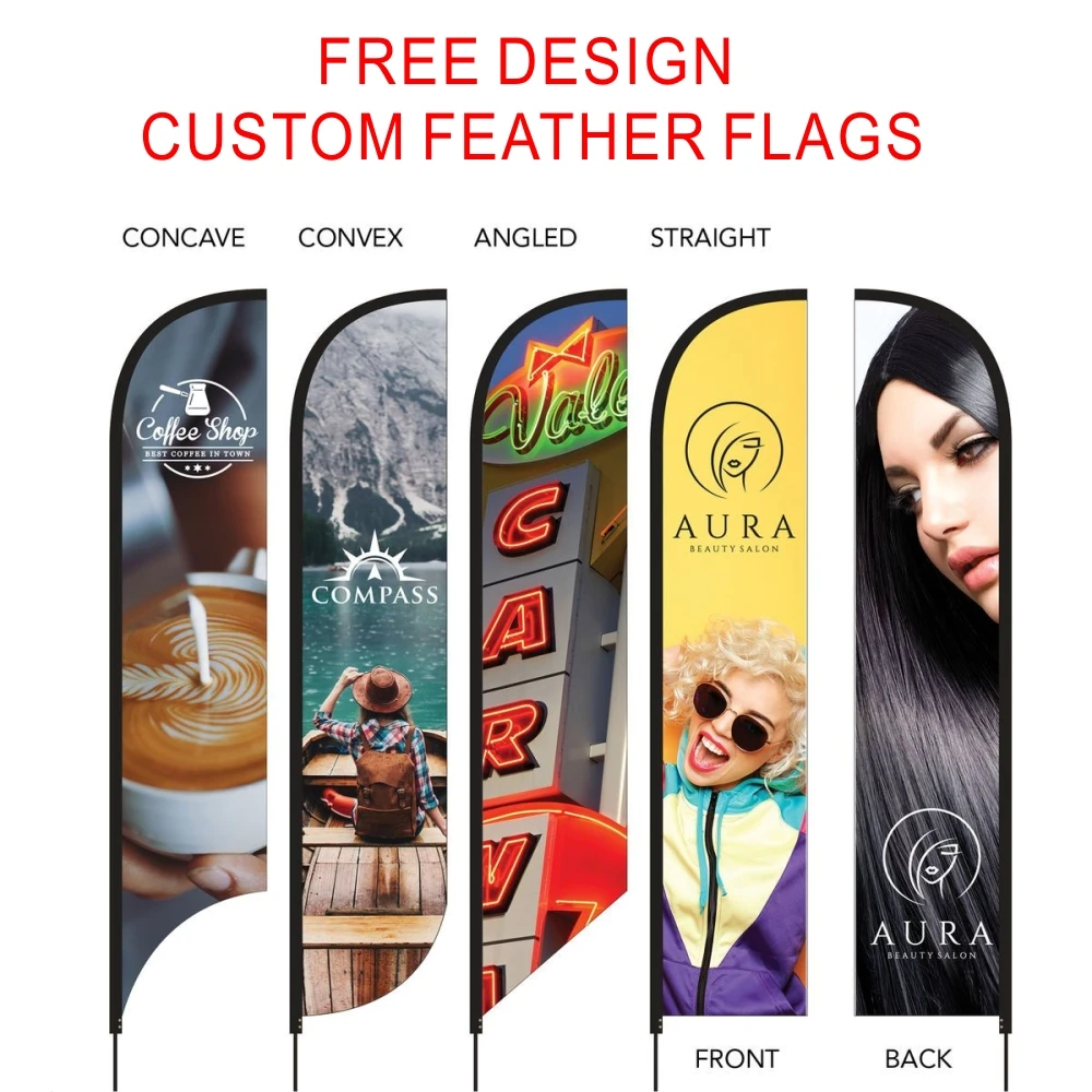 Custom Printed Pizza Sandwich Ice Cream Feather Flag Cafe Snack Fast Food Hot Dog Fries Milk Shake Beach Banner for Outdoor Use