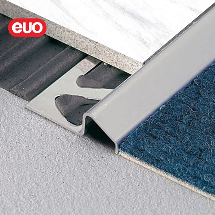 euo Metal transition strip for floor tile and carpet stainless steel Tile Cover Strips