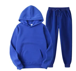 Оптовая продажа с фабрики, повседневный однотонный спортивный костюм для бега с логотипом под заказ, комплект из 2 предметов, женские спортивные штаны и толстовка, комплект