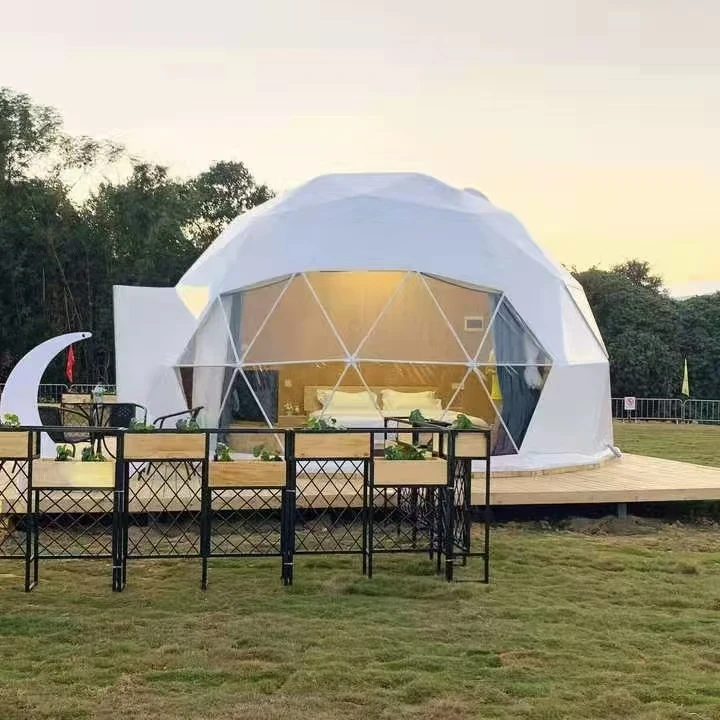 Outdoor Geodesic Dome Tent Camping Tents Camps Hotel Prefab Pvc House Glamping With Bathroom