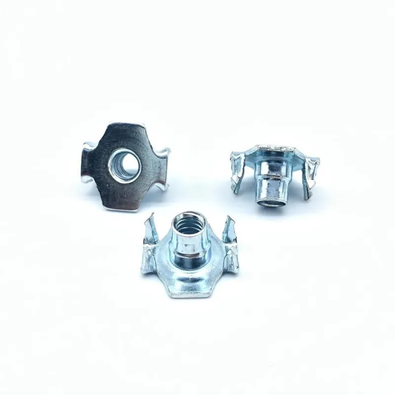 Carbon Steel Stainless Steel  4 Claw T Nut for Furniture Manufacturers Wholesale  4-Pronged Insert T Nut  Four Claw Tee Nut