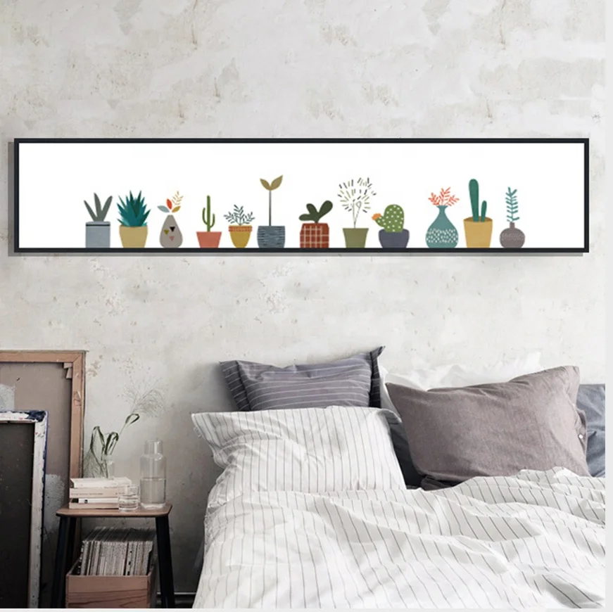 Cartoon plant bedroom canvas painting wall paintings canvas art home canvas painting for living room
