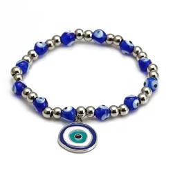 ZUOWEN 2022 New Products Turkey Evil Eye Bracelet Hand Braided Strap Stretch Blue Color Beaded Bracelet