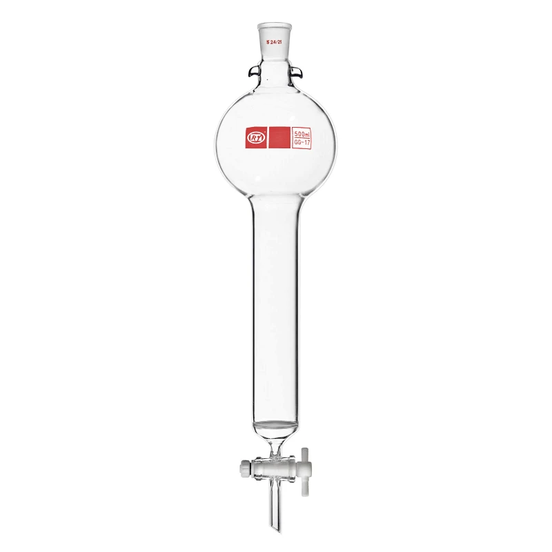 China Customized Lab Glassware Factory High Boro 3.3 Glass  PTFE stopcock thick walled Chromatography column