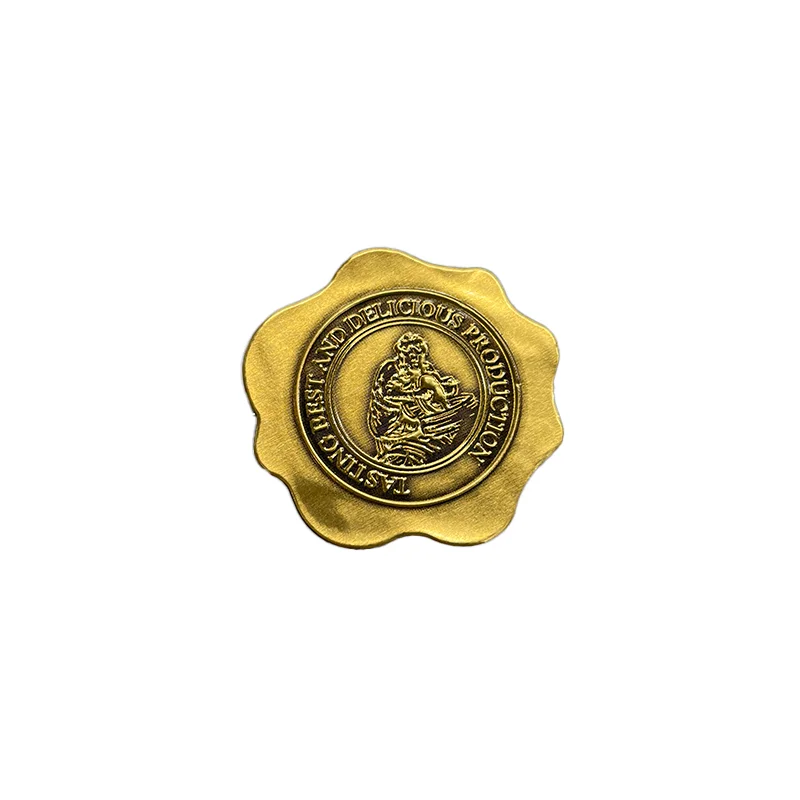 Customize High Quality Wine Bottle Gold Label Luxury Perfume Bottles Embossed Logo Printing Metal Sticker