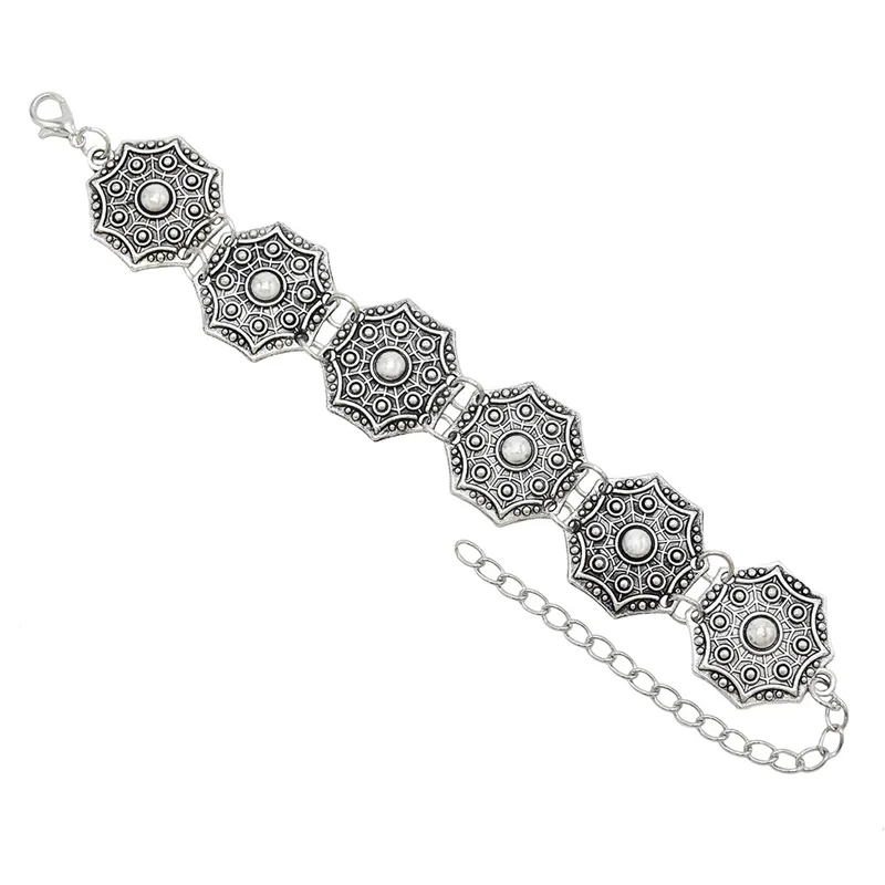 Bohemia retro national silver COINS ankle foot chain tassel bracelet jewelry beach