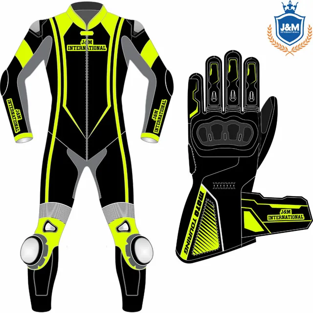 
TAILOR MADE CUSTOM SIZE RACING SET LEATHER SUIT AND LEATHER GLOVES AVAILABLE WITH CUSTOM LOGO AND CUSTOM COLORS. 