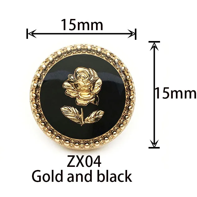 F-3 Wholesale Custom Flower Button Retro style Metal Round Sewing Button Clothing Accessories