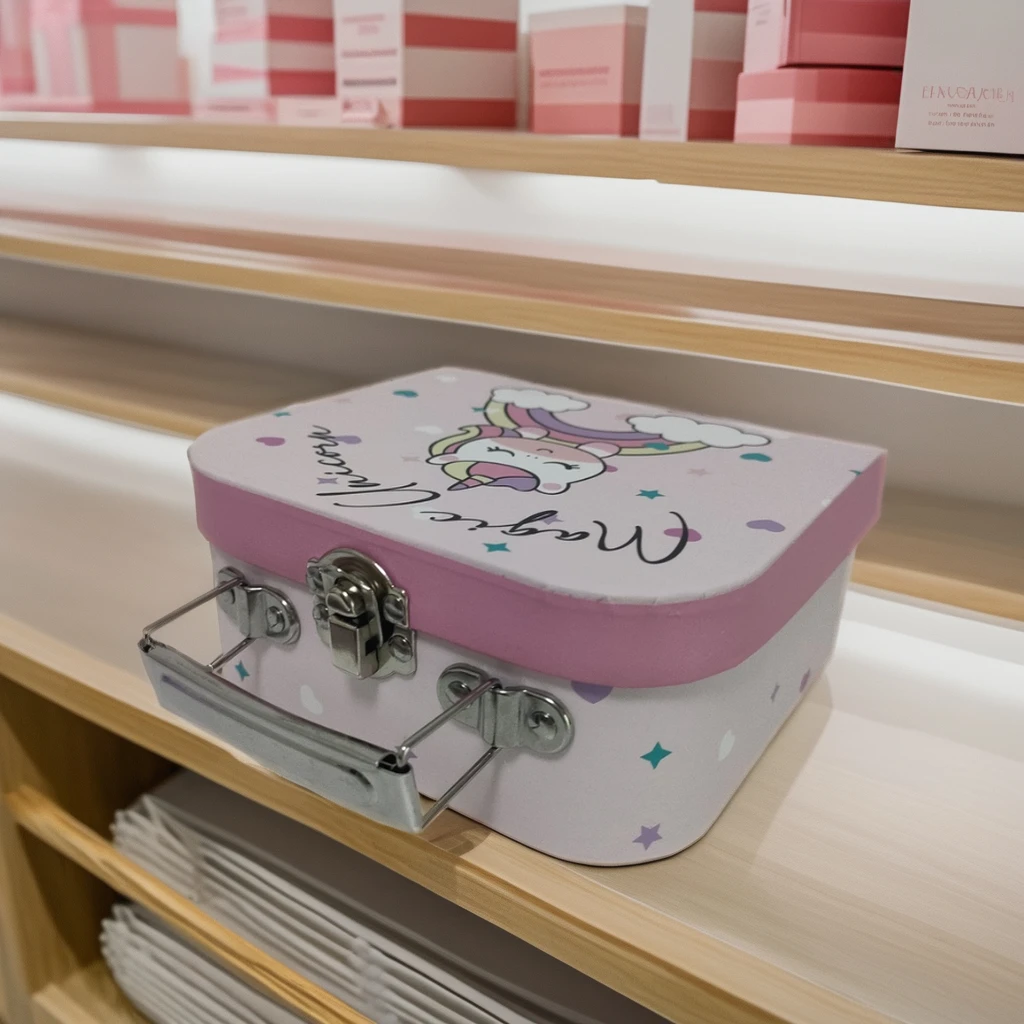 Cute Single-Sided Coated Craft Paper Gift Box with Handle Pulped by Chemical Process for Presenting Handmade Items