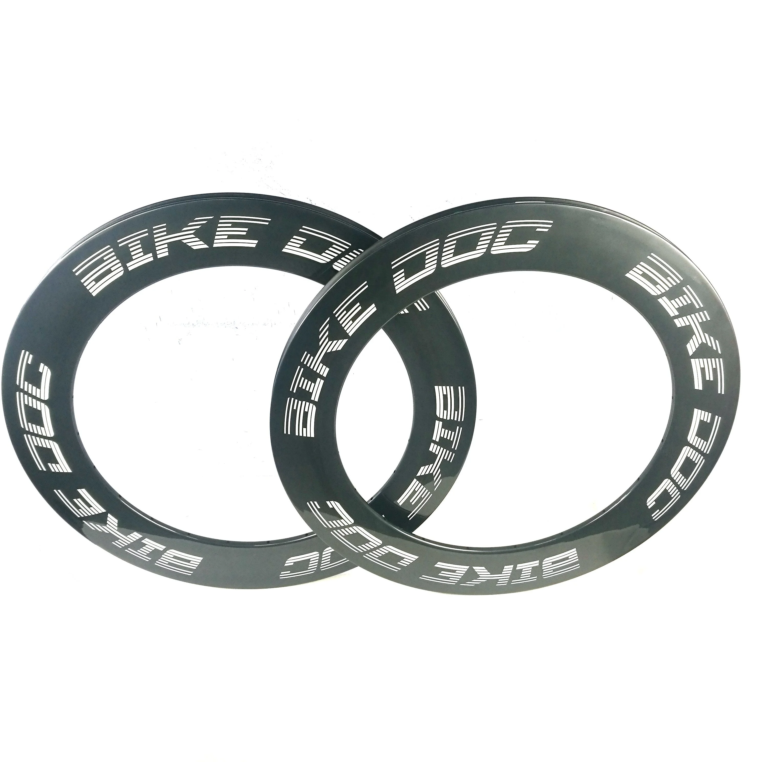 BIKEDOC Fixed Gear 28h 80 mm Carbon Rim Tubular Bicycle With Shiny Rims 700C Track Wheel Rims Clincher