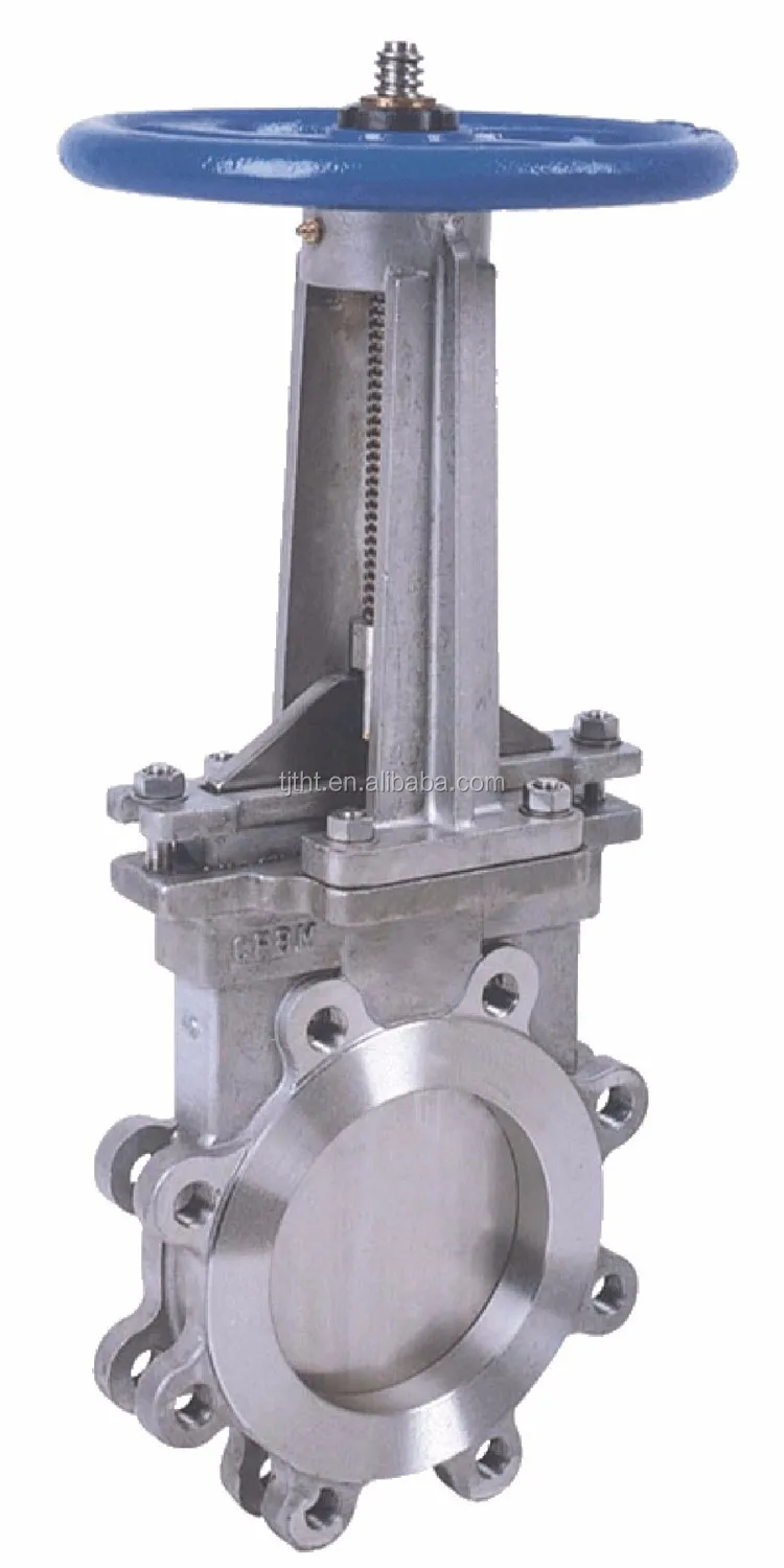 stainless steel flange end pneumatic operated knife gate valve