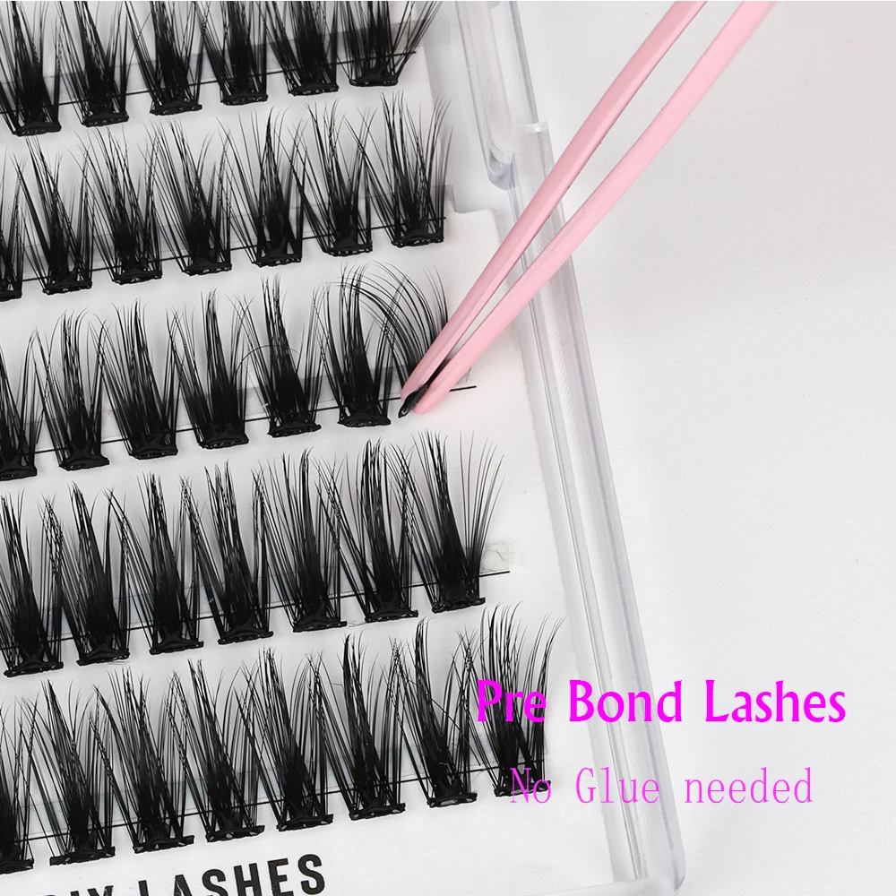 New Style Self-adhesive false eyelash Self-adhesive false Silk Lashes Eyelash Round Acrylic Package self adhesive eye lashes