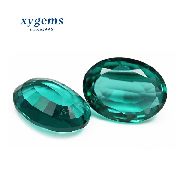 Emerald Green Oval Shape Pagoda Synthetic Crystal Glass