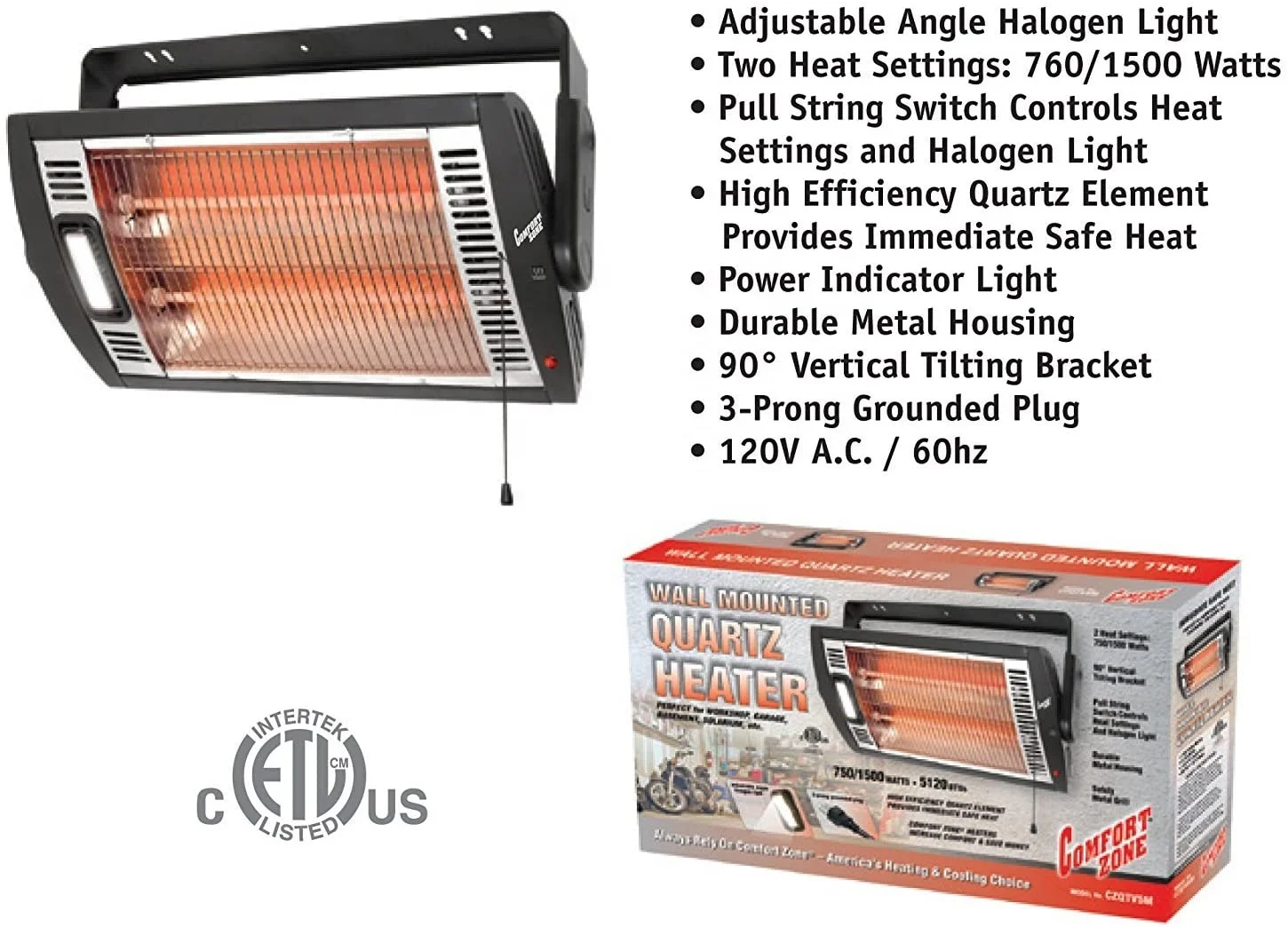 Outdoor Wall-Mounted Patio Heater, Quartz Ceiling Mount Infrared Heater, ETL for USA 1500w patio heater