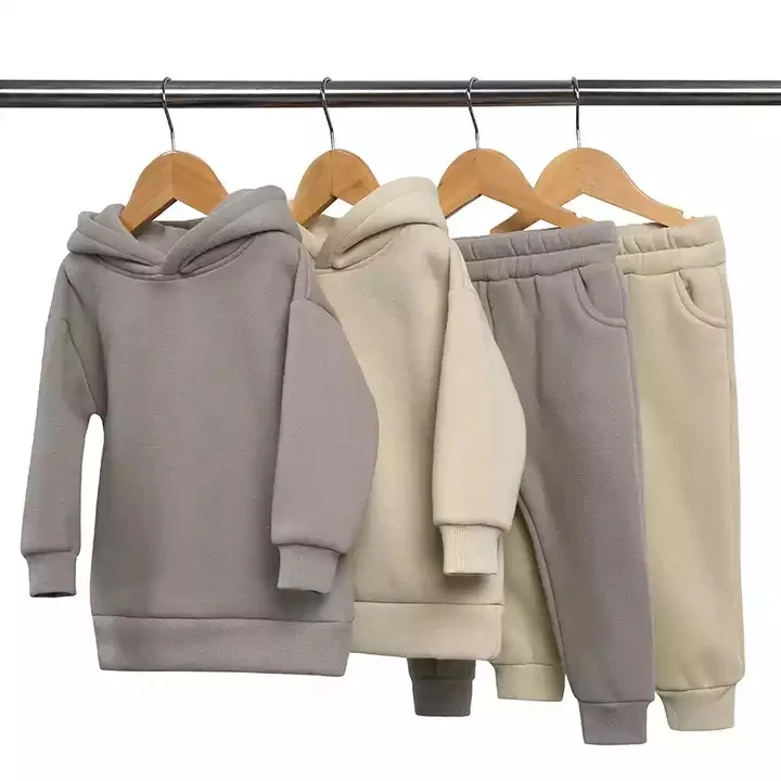 Custom Brand Cotton Autumn Winter Boys Girls Clothes Sets Baby Children Pullover Sweatpants Hoodies Kids Sweatsuit Sets