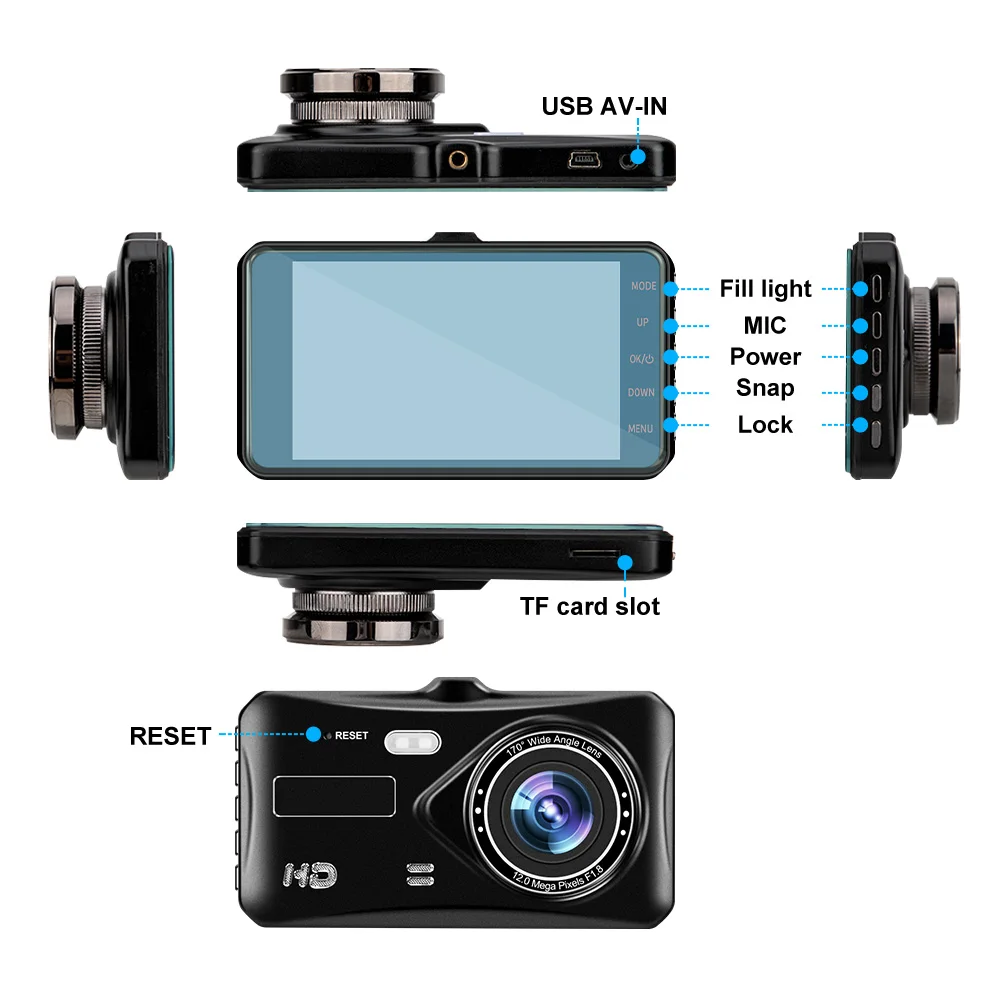 Mini hidden dash camera novatek 96558 dual lens car wifi dash cam with night vision
