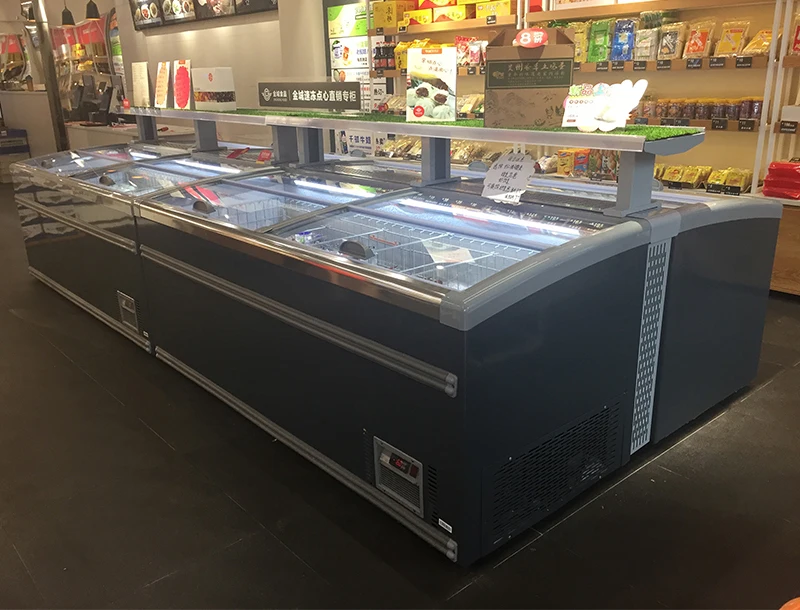 Supermarket Combined Island Freezer Commercial Combi Freezer