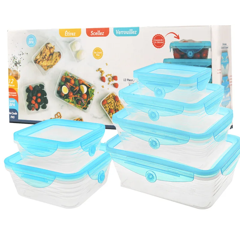 transparent sealed food storage container
