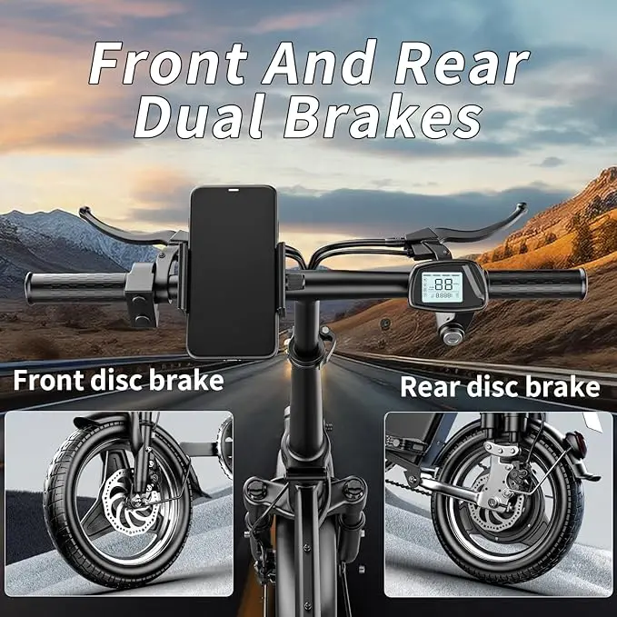 High-Performance E14 Electric Bicycle 48V 350W Motor Long-Life Lithium Battery Disc Brake System Steel Frame Outdoor Off-Road