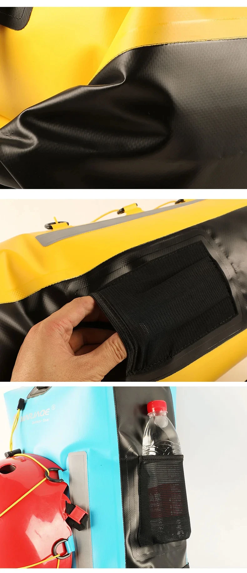 Custom Waterproof Dry Bag Backpack Heavy Duty Roll-Top Closure Floating Bag with Reflective Strip for Outdoor Water Activities