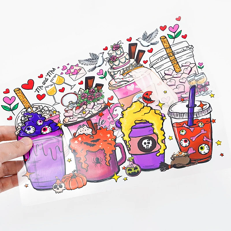 Wholesale Ready To Transfer UV DTF Cup Wraps Custom Wraps for 16oz 20oz Libbey Glass 24oz Cold Cups