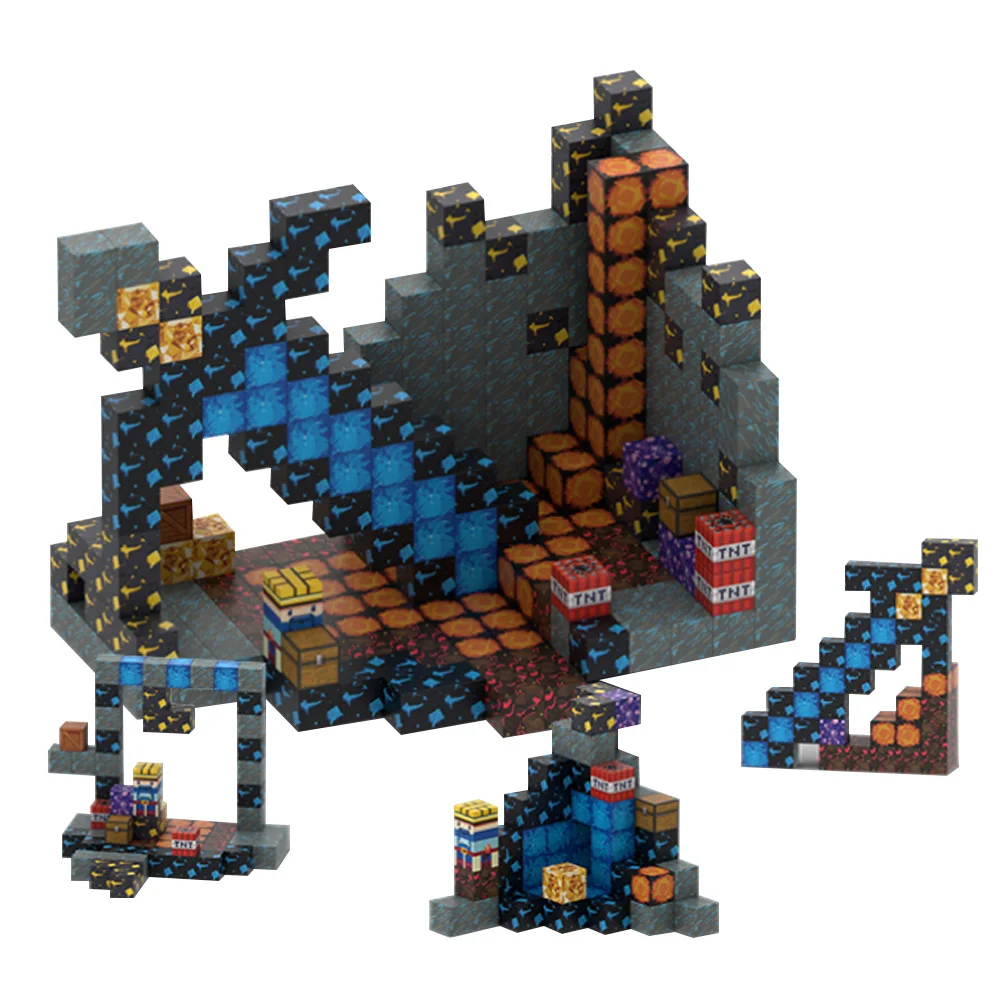 Mine crafting building block cube set constructed from Food-Grade ABS material an excellent gift for kids 3-10 years