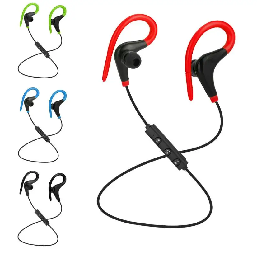 Horns Sweatproof Wireless Bluetooths Earphones Headphones Sport Headset Gym with Ear Hook For Samsung iPhone
