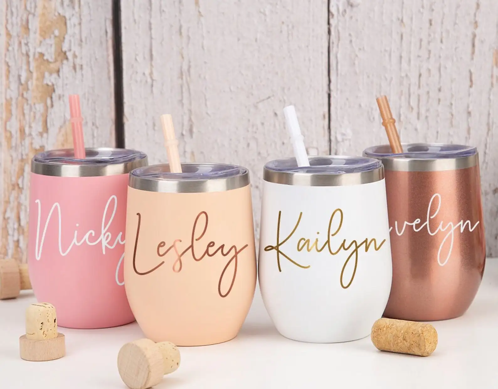 Personalized Wine Tumbler 12oz Bridesmaid Wine Tumbler  Engraved Wine Cup insulated Tumbler wedding party cup