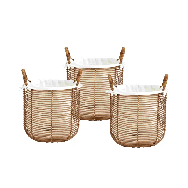 Aditya Large Storage Basket Great Quality Woven Rattan and Wood Natural Brown for Baby Use and Picnics Wholesale Price