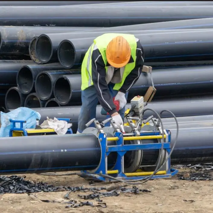 100mm 200mm 600mm pure material black hdpe water supply hdpe pipe