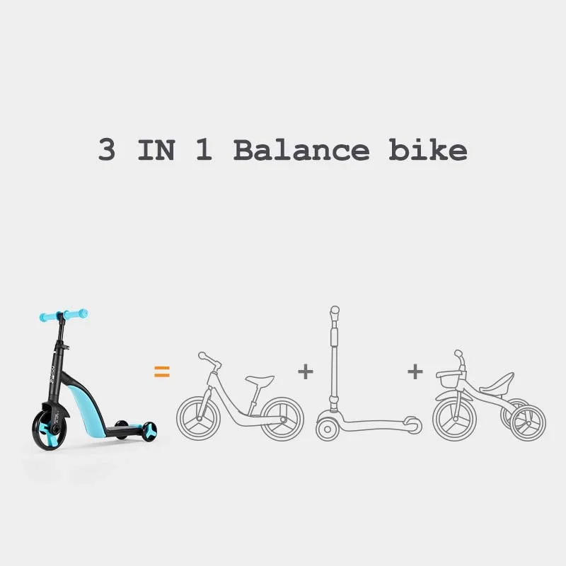 Children Scooter Tricycle Baby Balance Bike Ride On Toys 3 In 1 Kids Scooter Kids