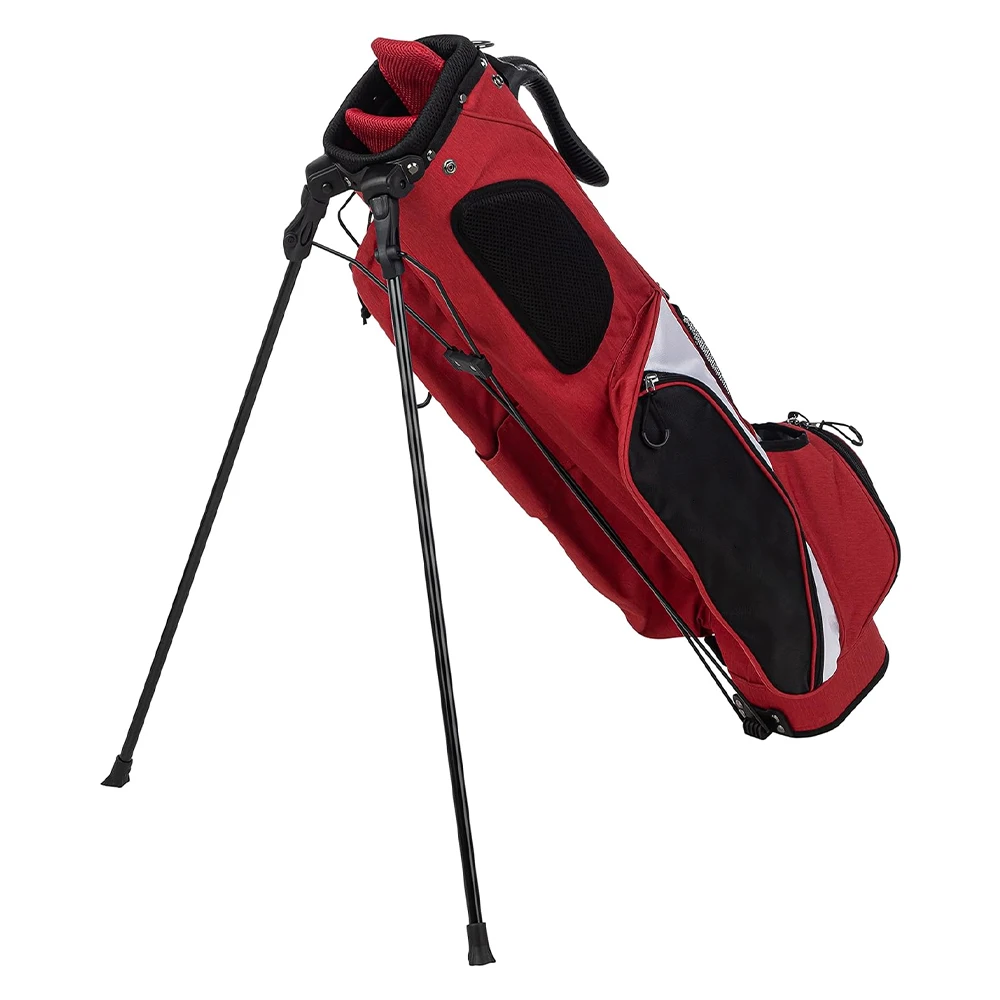 PRIMUS GOLF High Quality water-resistant red polyester light weight multi-pocket sunday golf bag with stand