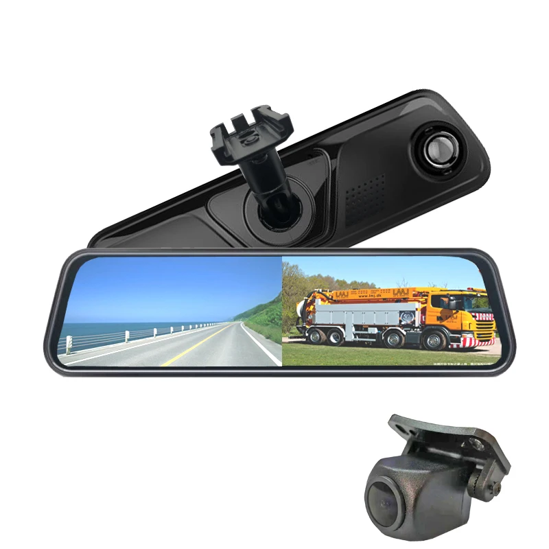  12V/24V/36V наивысшего качества 9 66 дюймов полный экран зеркало 1080P спереди и сзади двойная камера для автомобиля заднего вида