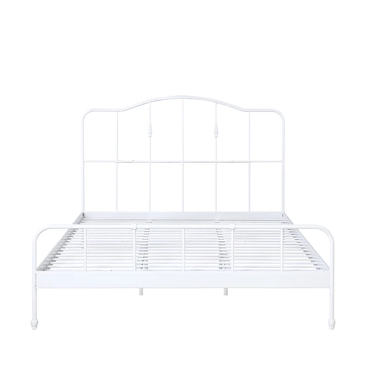 Modern white iron decorative metal single bed
