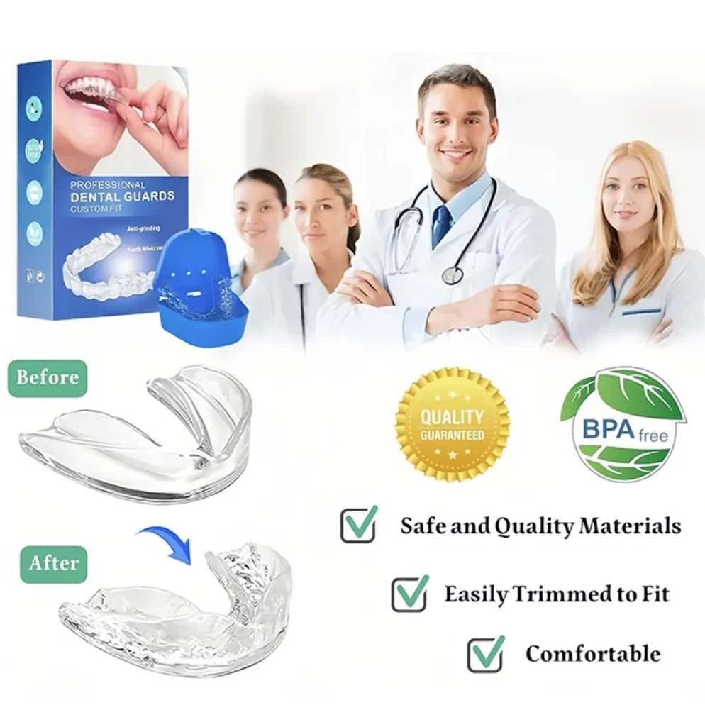 Mouth Guards for Clenching Teeth Moldable Dental Teeth Night Guard for Adult Kids Stop Teeth Grinding Bruxism Tray