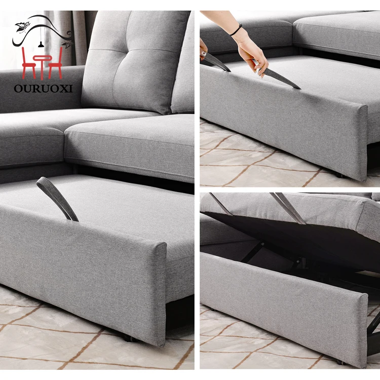 With storage furniture living room sofa cum bed sofa convertible bed corner sofa bed