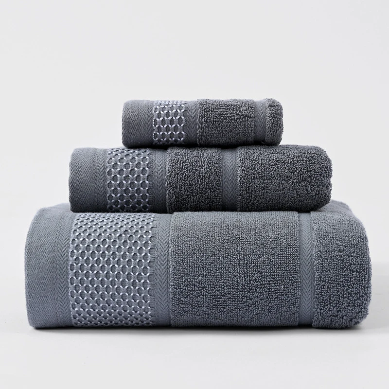 Cotton Soft Plain Cotton High Quality Microfibre Bath Embossed Hotel Logo Towel Plated Double Towel For Bathroom