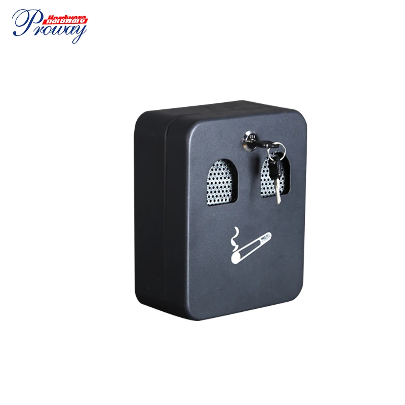 Dark Grey Outdoor Cigarette Butt Receptacle Wall Mount Metal Cigarette Ashtray with Smoking Symbol for Home Office