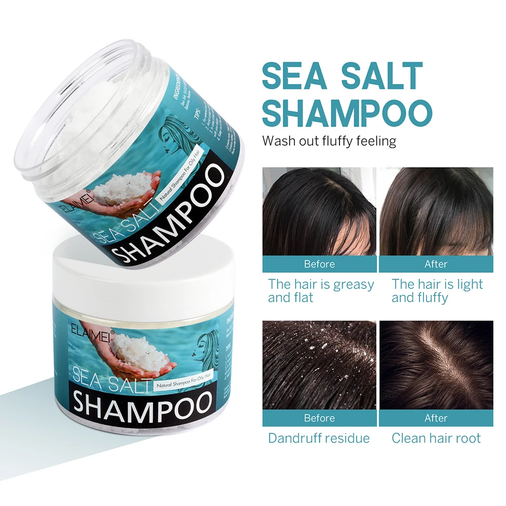 ELAIMEI 200g Oil Control Anti Dandruff Deep Cleaning Sea Salt Hair Scalp Scrub Cleansing Shampoo