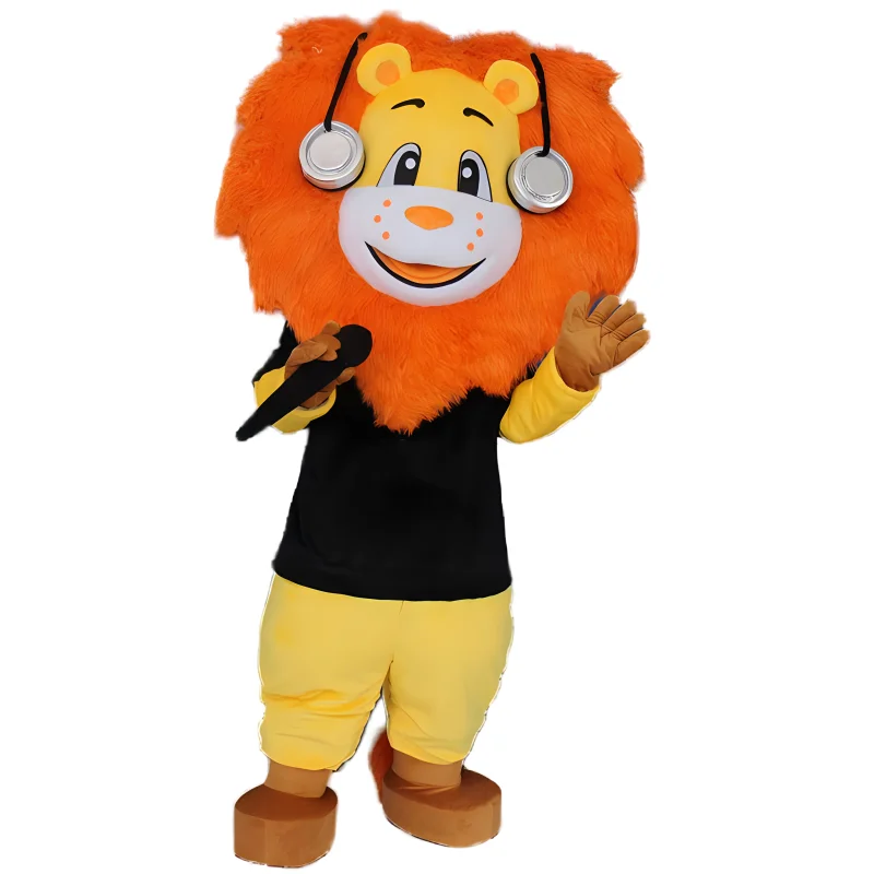 funny Hip Hop singer lion mascot outfit customized mascot design lion mascot costumes for adults